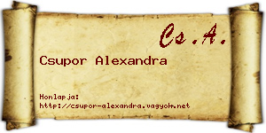 Csupor Alexandra névjegykártya