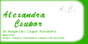 alexandra csupor business card